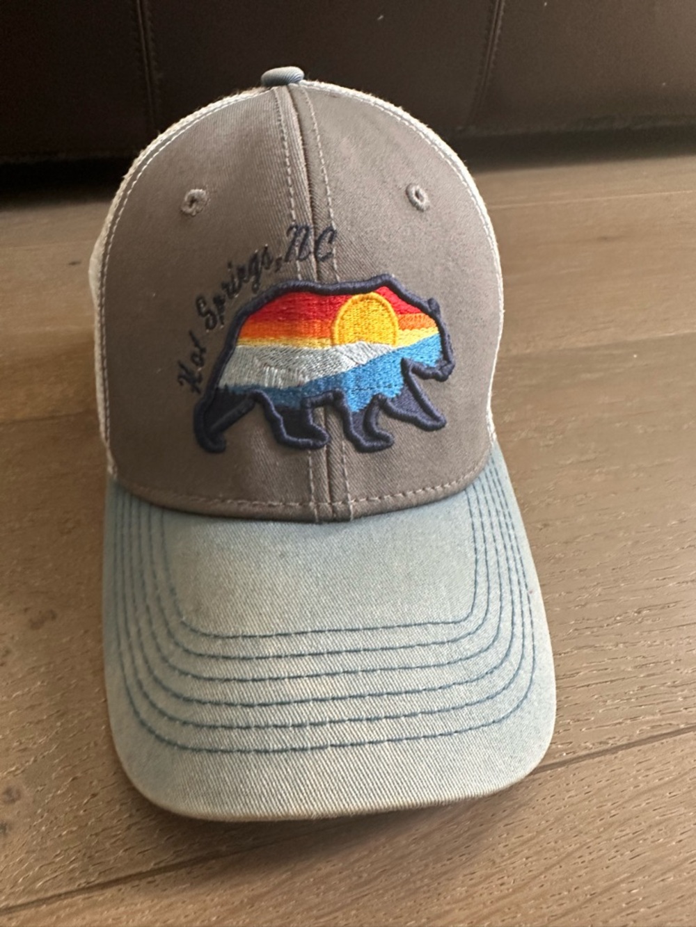 Retro Sunset Bear Trucker Hat | California Outdoors Vibe